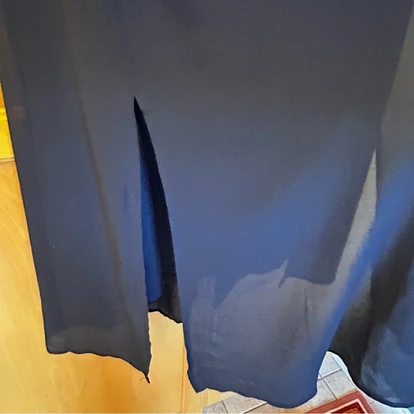 Catherines Midnight Dazzle Mesh Flyaway Dress Sz 1X Petite Navy Sparkly - Picture 8 of 10